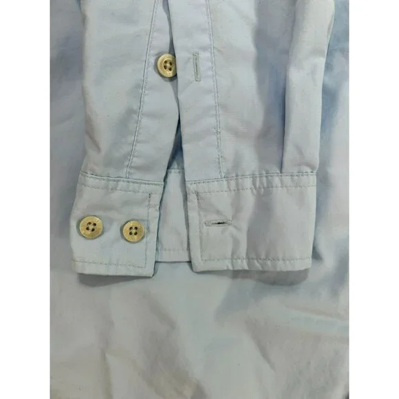 Columbia Mens 2X Omni-Shade Button-Up Long-Sleeve Fishing Shirt Light Blue - Picture 7 of 9